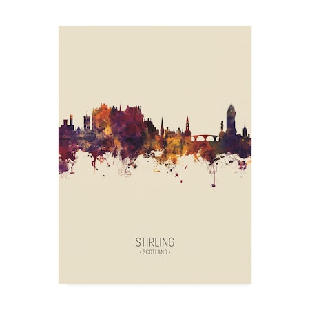 Michael Tompsett 'Stirling Scotland Skyline Portrait III' Canvas Art,35x47